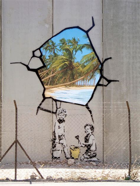 Banksy Canvas Print, West Bank Wall Graffiti Art, Giclee Print on ...