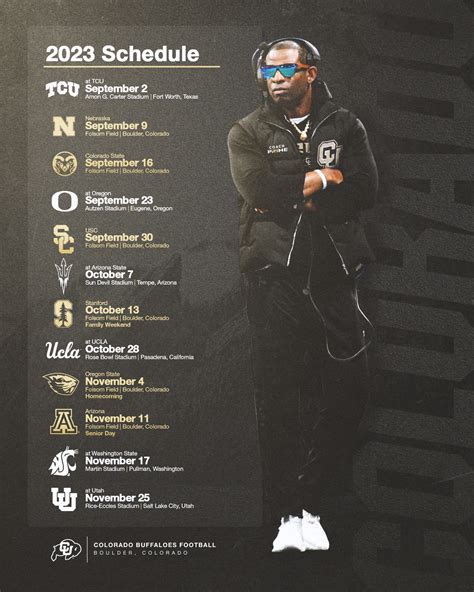 Colorado Buffs Football Schedule 2024 - Dara Felecia