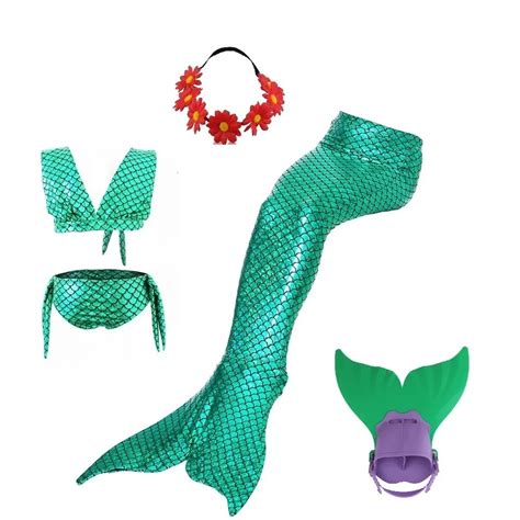 girl children ariel little mermaid tail costume mermaid tails for ...