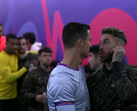 Cristiano Ronaldo briefly greets Lionel Messi ahead of 37th and ...