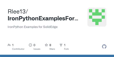 GitHub - Rlee13/IronPythonExamplesForSE: IronPython Examples for SolidEdge