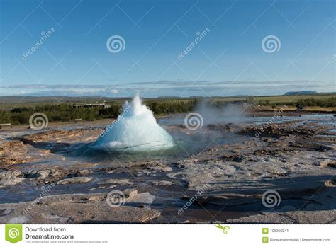 Strokkur Geysir Eruption, Iceland Stock Image - Image of landscape ...