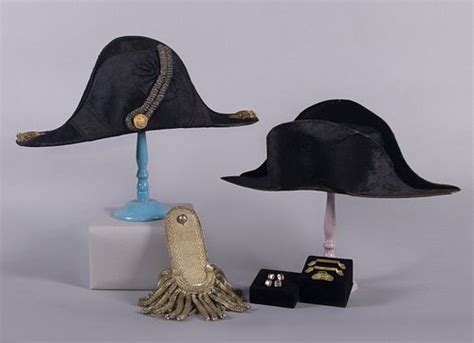 TWO BICORNE HATS & SINGLE EPAULET, BOSTON & LONDON, 1860s sold at ...