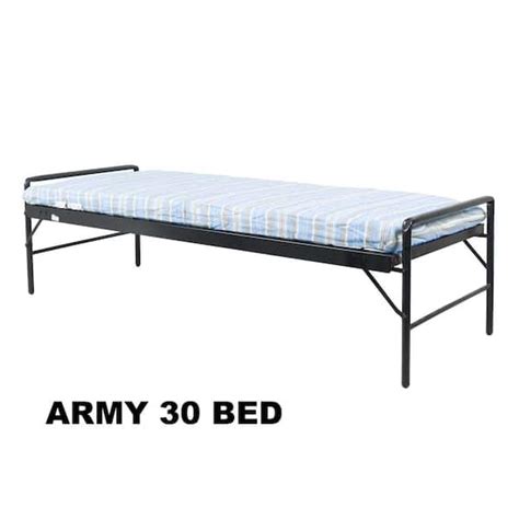 BLANTEX 30 in. x 75 in. x 15 in. Heavy Duty Black Steel Frame Army Bed ...