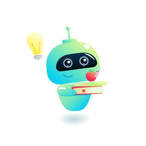 Bot is learning. Study chatbot with book. Online education. cartoon ...