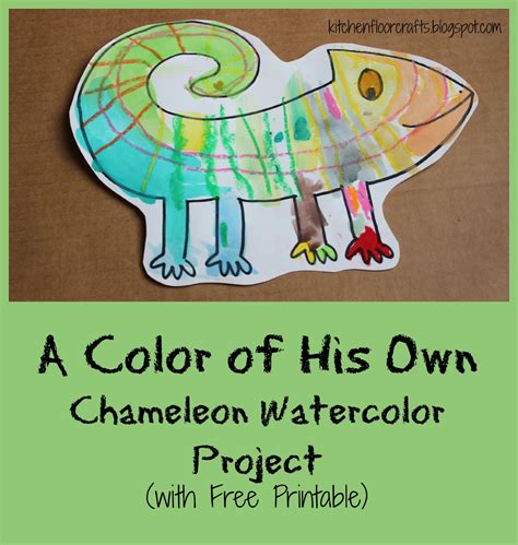 Kitchen Floor Crafts: A Color of His Own: Chameleon Watercolor Project