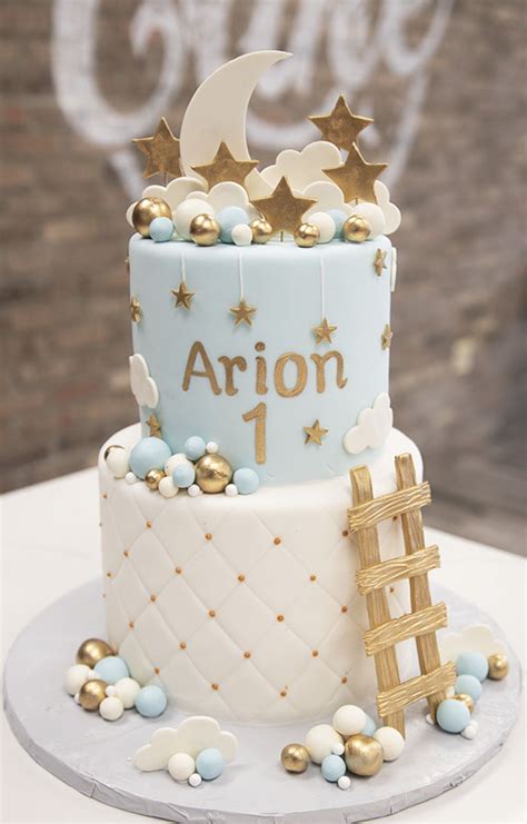 Moon And Stars Baby Shower / 1st Birthday Tier Cake