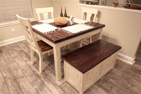 Custom Rustic Farmhouse Table And Storage Bench by Chip Off the Block ...