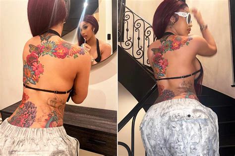 Cardi B Puts Her Intricate Back Tattoo on Display in Black Bikini Top