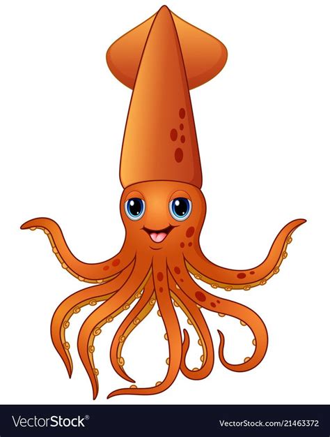 Squid cartoon Royalty Free Vector Image - VectorStock | Cartoon sea ...