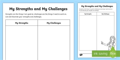 My Strengths and Challenges Worksheet / Worksheet - Twinkl