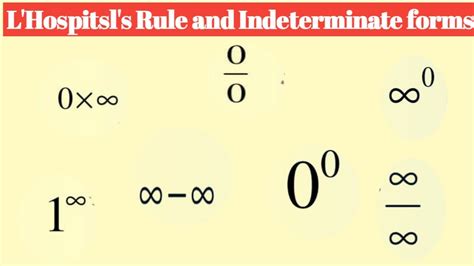 Indeterminate Form & L'Hospital's Rule | Limits of the Indeterminate ...