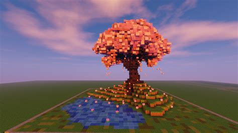 My first cherry blossom tree : r/Minecraft