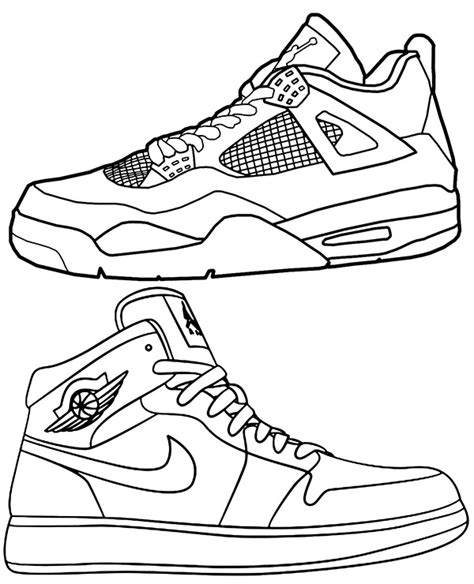 Basketball shoes coloring page