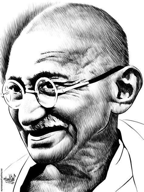 Mahatma Gandhi Drawing Outline