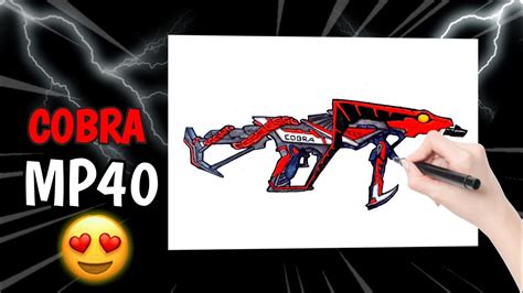 How to draw cobra MP40 gun of free fire - Very easy - Crazy Art & Craft ...