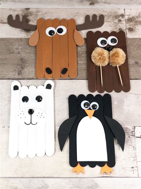 Arctic Animals Popsicle Stick Craft - Mom. Wife. Busy Life.