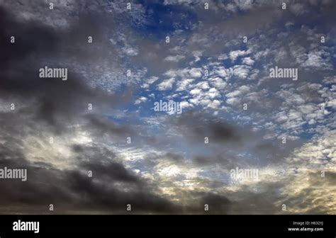 Winter sky with layered clouds Stock Photo - Alamy