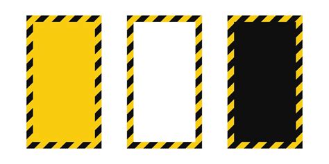 Premium Vector | Warning frame with yellow and black diagonal stripes ...