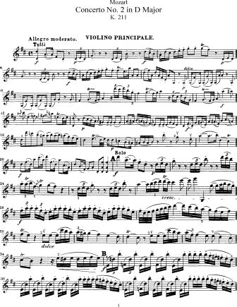 Violin Sheet Music Mozart