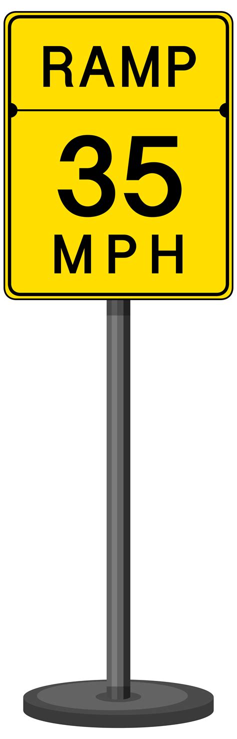 Ramp 35 MPH road sign isolated on white background 1482679 Vector Art ...