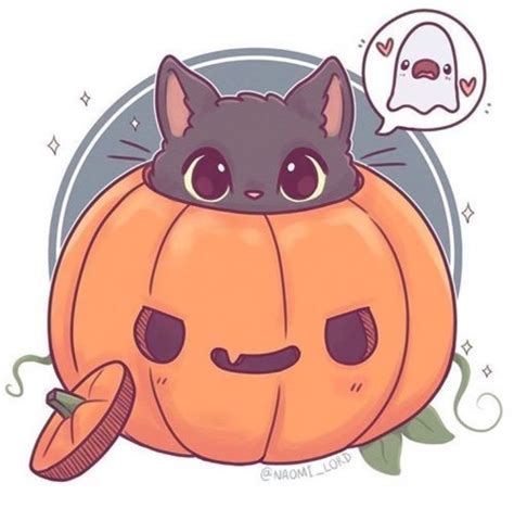 Halloween Cat | Şirin çizim, Kedi sanatı, Çok şirin hayvanlar