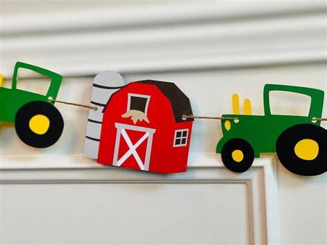 Barn and Tractor Banner, Barnyard Party Banner, Tractor Banner, Barn ...