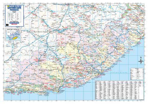 Eastern Cape Provincial Wall Map - Detailed wall map of Eastern Cape