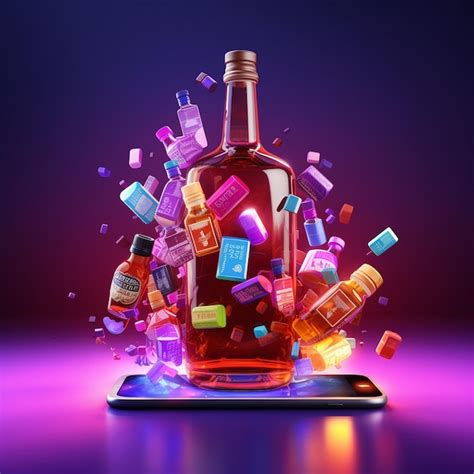 Premium AI Image | a bottle of alcohol with a bottle of alcohol in the ...