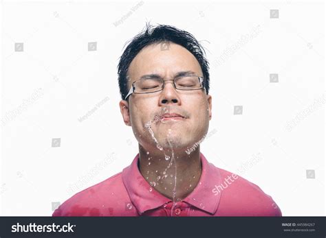 Facial Expression Man Spitting Water Stock Photo 445984267 | Shutterstock