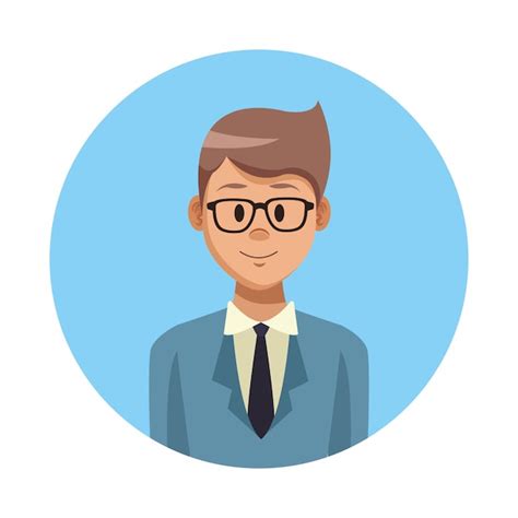 Businessman profile cartoon | Premium Vector