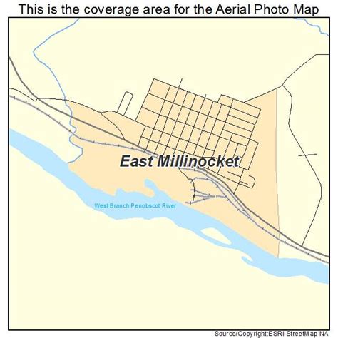 Aerial Photography Map of East Millinocket, ME Maine