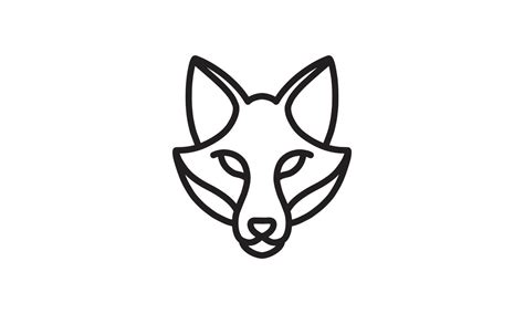 Fox vector line icon, animal head vector line art, isolated animal ...