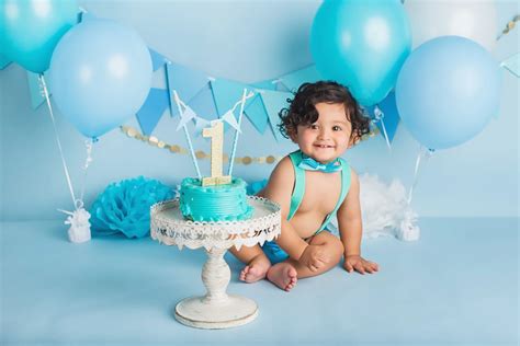 Huis Baby Boy 1st Birthday Cake Smash Prop Outfit Blue Color BR5344895