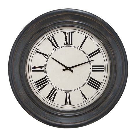 Wall Clock In Dark Brown Finish And Black Roman Numerals - Walmart.com