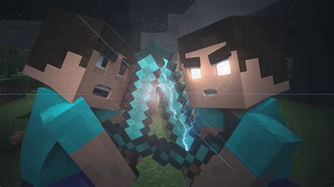 Minecraft Steve And Herobrine Wallpaper