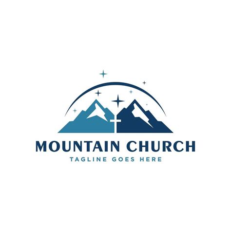 mountain church vector illustration logo design 14823924 Vector Art at ...