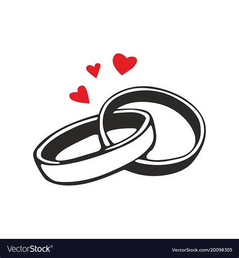 Vector black wedding rings icon on white background. Download a Free ...