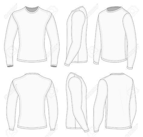 Blank Long Sleeve Shirt Template