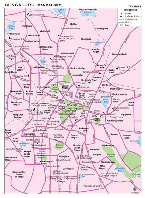 Bangalore City Map, City Map of Bangalore with important places ...