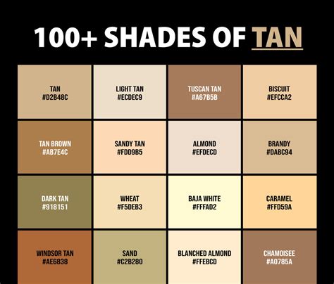 100+ Shades of Tan Color (Names, HEX, RGB & CMYK Codes) – CreativeBooster