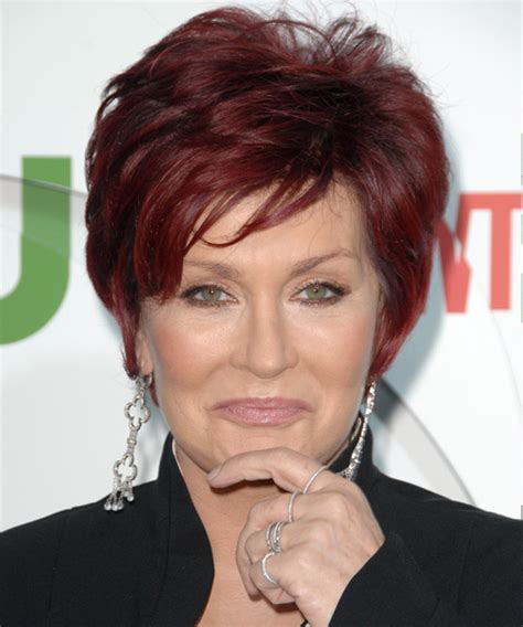 Sharon Osbourne Short Straight Formal Hairstyle - Light Red Hair Color