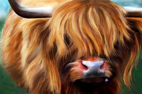 Highland Cow Painting by Michelle Wrighton - Pixels