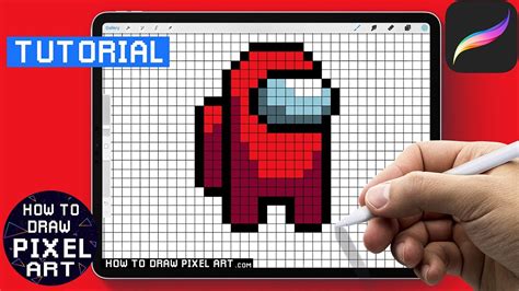 How To Draw Among Us Red Crewmate Pixel Art Among Us Pixel Art | Images ...