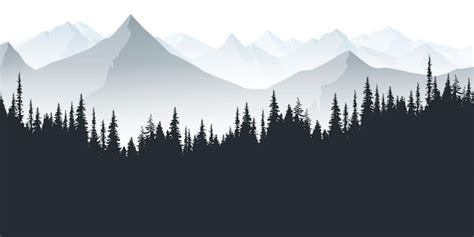 Premium Vector | Vector illustration of a mountain landscape and pine ...