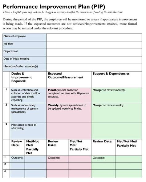 5+ Performance Improvement Plan Templates Excel & Word