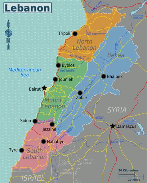 Lebanon_region_map | Lebanon, Tripoli lebanon, Lebanon tourism