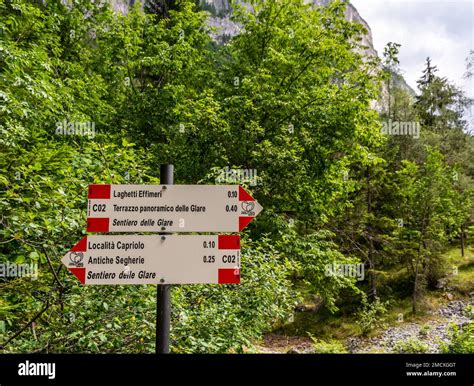 hiking trails wooden signs in Mountains - Trentino Alto Adige,Italy ...