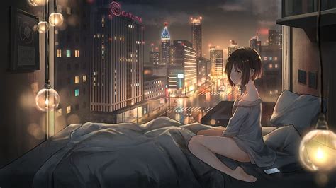 Anime Girl City Lights 1440P Resolution , , Background, and HD ...