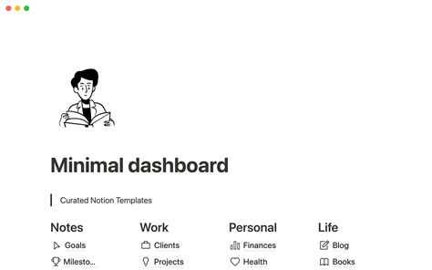 Minimal dashboard | Notion Template